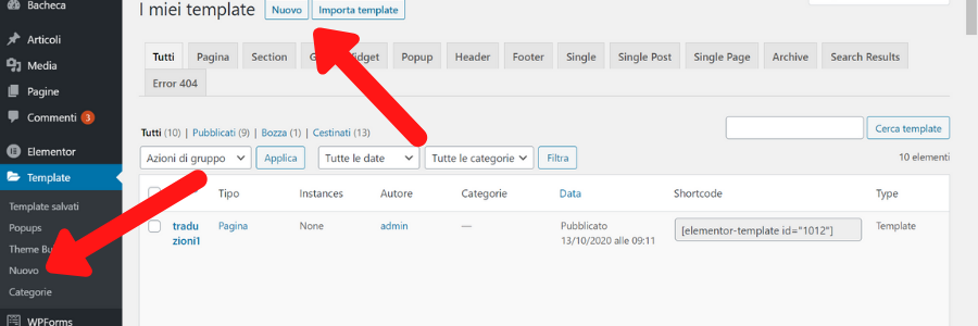 Come creare un template per gli articoli