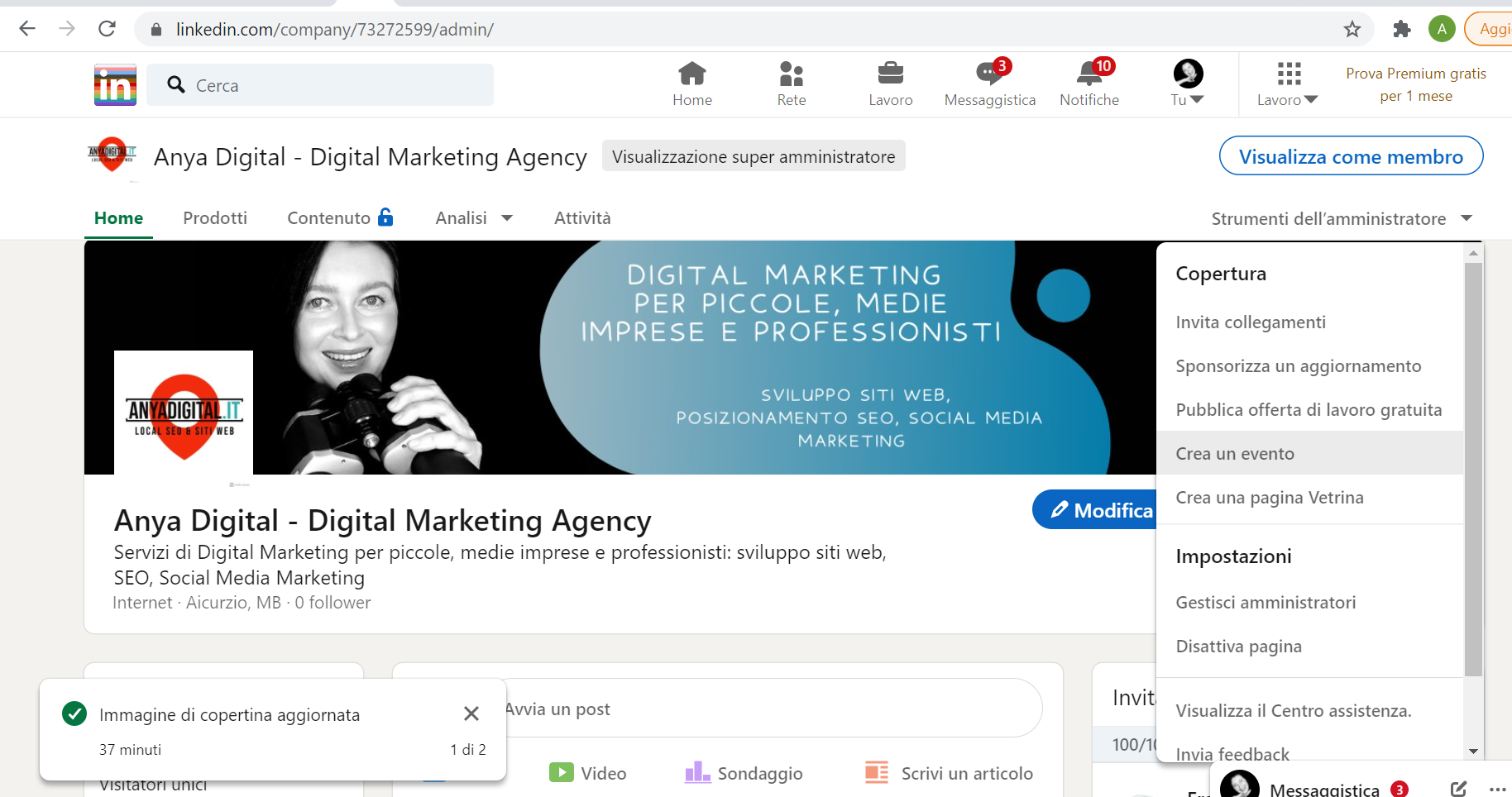 come creare un evento su linkedin